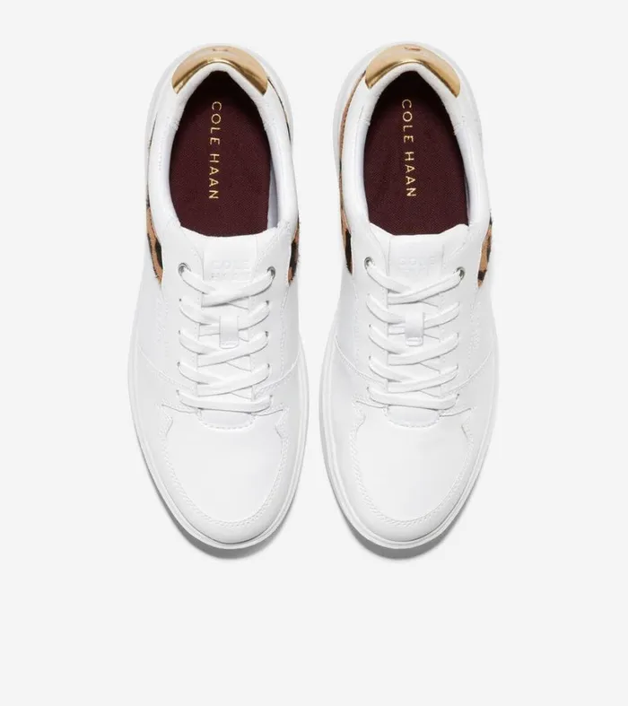 Sneakers Women Cole Haan Grand Crosscourt Modern Tennis Sneaker Whiteocelot Printgold