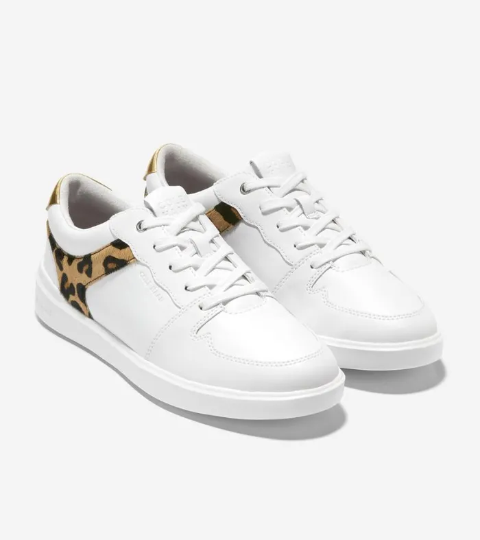 Sneakers Women Cole Haan Grand Crosscourt Modern Tennis Sneaker Whiteocelot Printgold