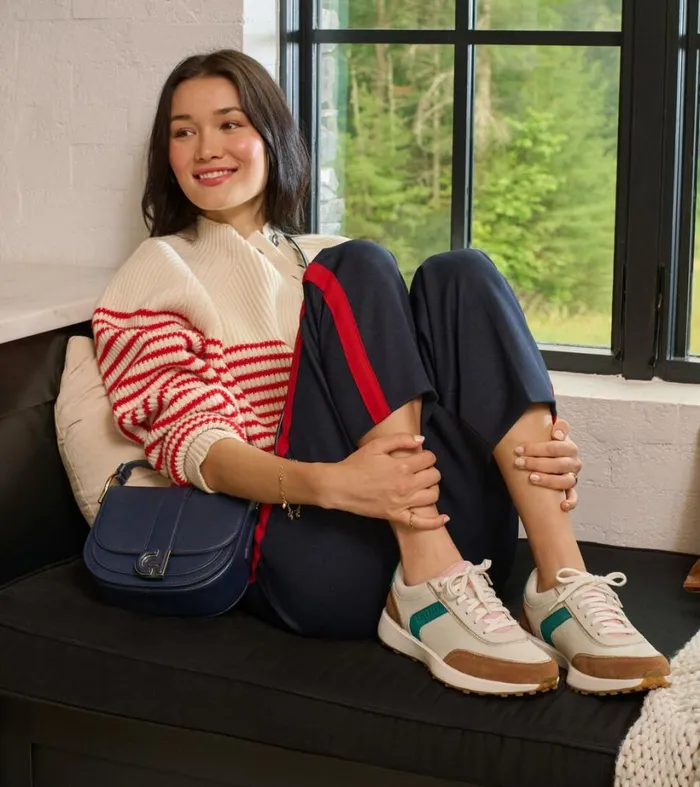 Sneakers Women Cole Haan GrandPr Wellesley Sneaker Ivorynylongolden Toffee Suedeadventurine Suede