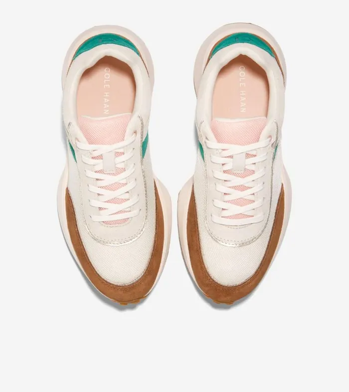 Sneakers Women Cole Haan GrandPr Wellesley Sneaker Ivorynylongolden Toffee Suedeadventurine Suede