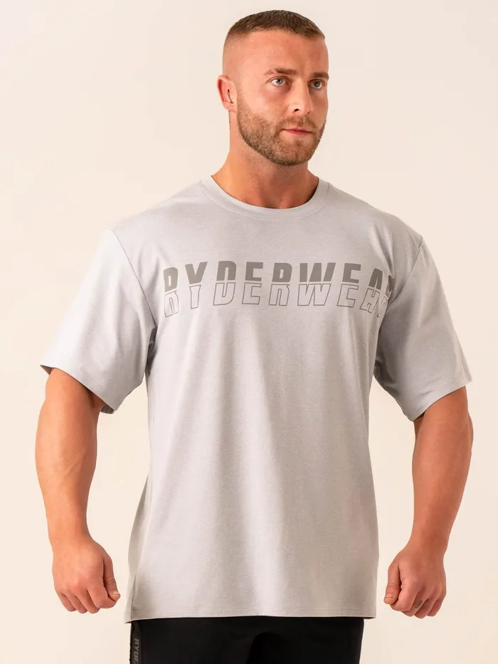 Soft Tech Oversized TShirt 8211 Grey Marl Men Ryderwear Tops