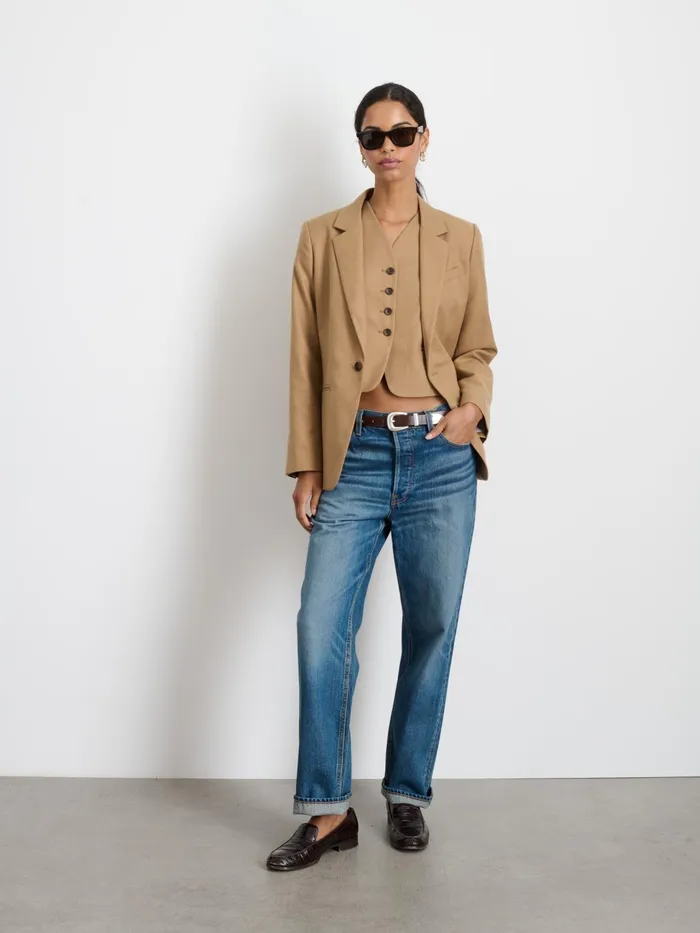 Soho Blazer In Wool Camel Women Alex Mill Set Dressing