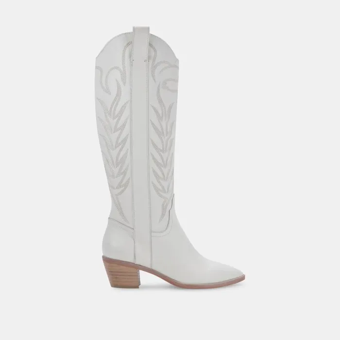 Solei Boots White Leather Women Dolce Vita Boots and Booties