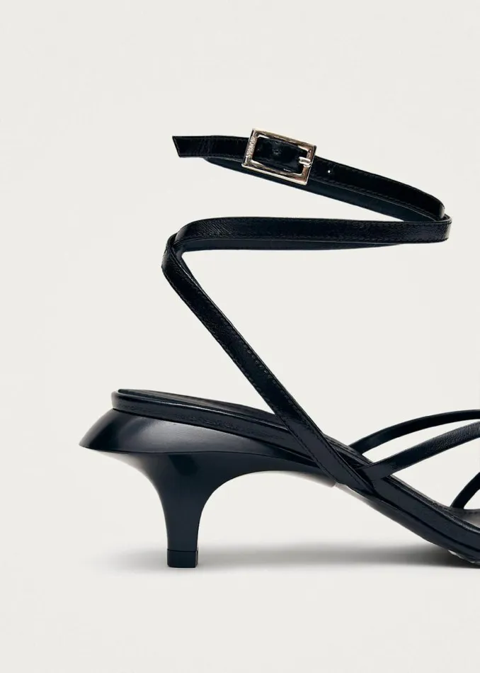 Soleia Black Leather Sandals Women ALOHAS Sandals