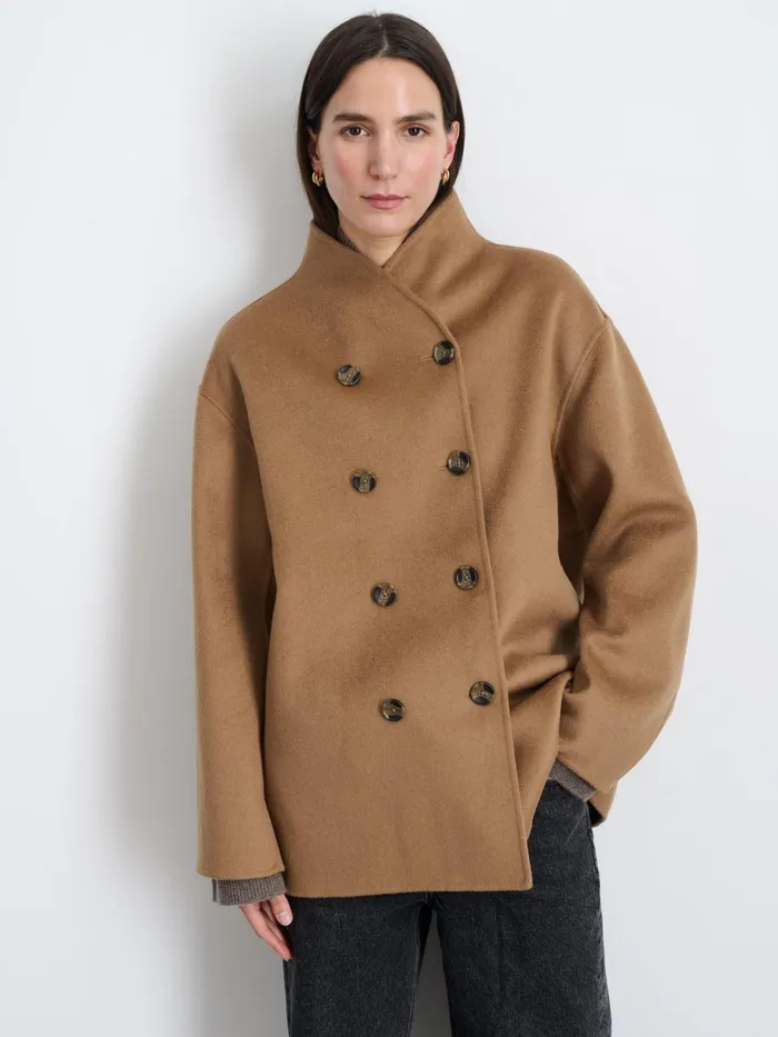 Sophia Coat In Wool Camel Women Alex Mill Jackets Outerwear