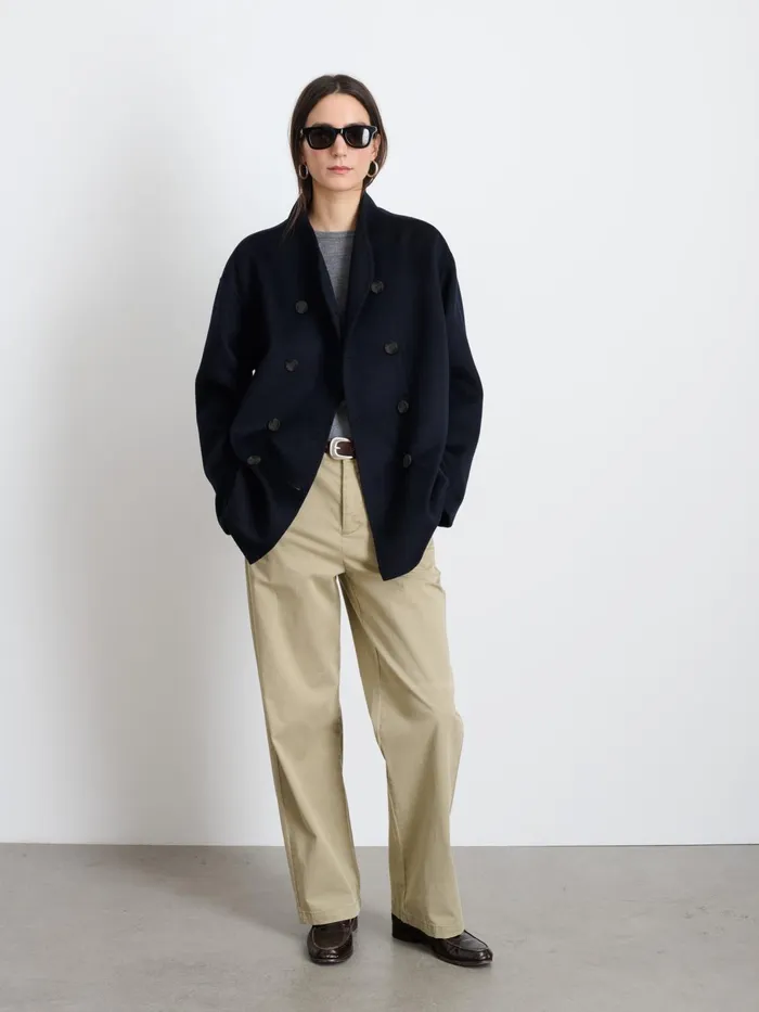 Sophia Coat In Wool Dark Navy Women Alex Mill Jackets Outerwear