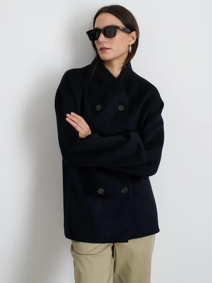 Sophia Coat In Wool Dark Navy Women Alex Mill Jackets Outerwear