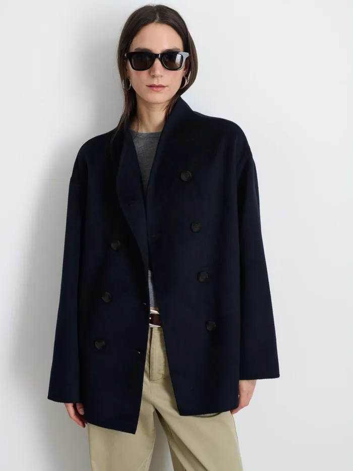 Sophia Coat In Wool Dark Navy Women Alex Mill Jackets Outerwear
