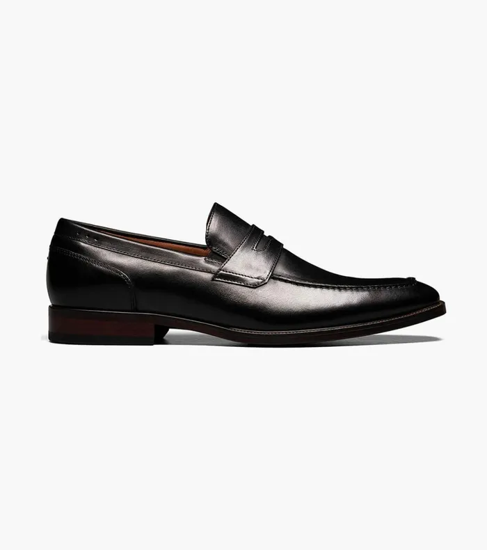 Sorrento Moc Toe Penny Loafer Black Men Florsheim Loafers and Slip Ons