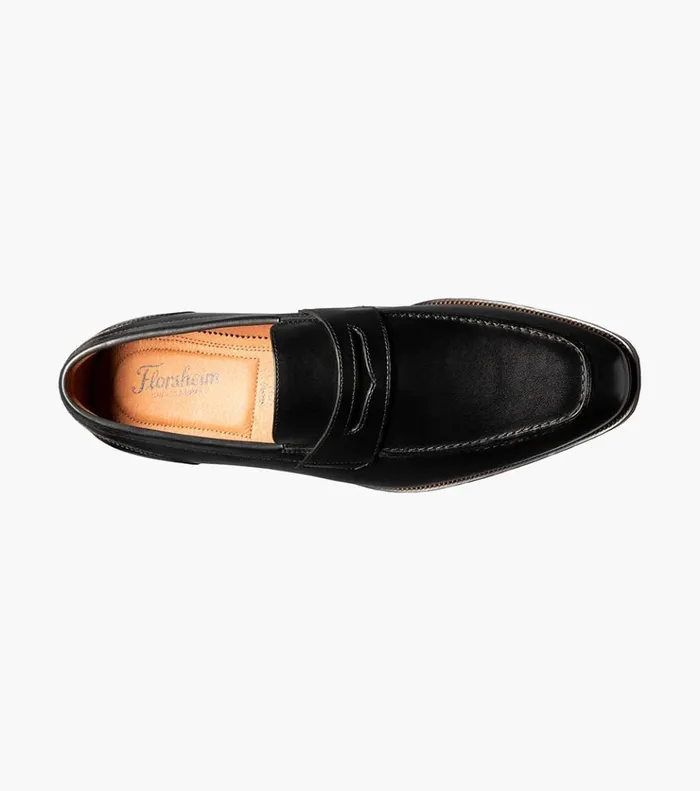 Sorrento Moc Toe Penny Loafer Black Men Florsheim Loafers and Slip Ons