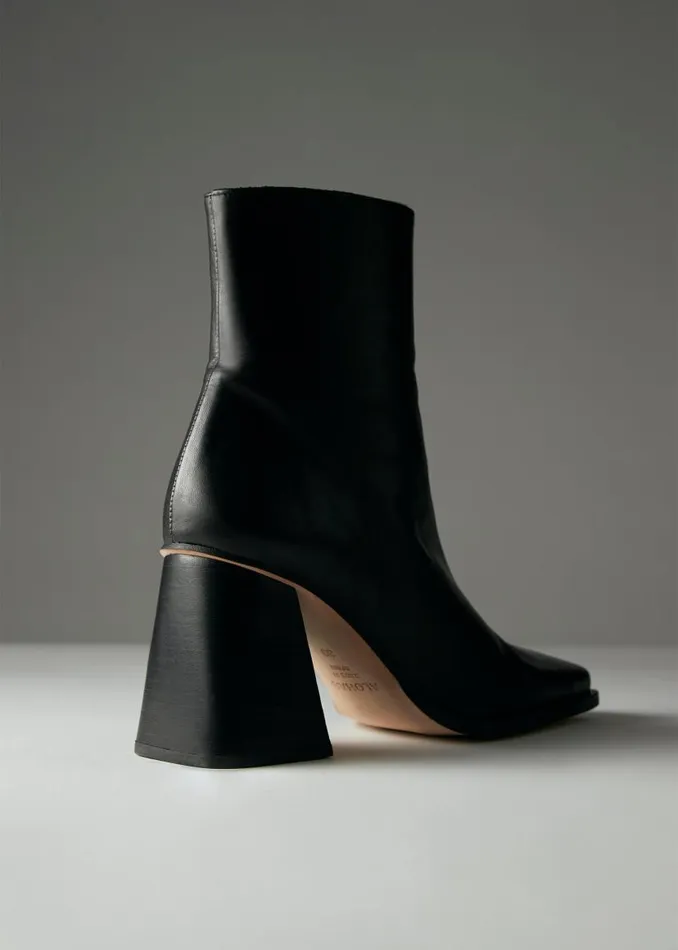 South Black Leather Ankle Boots Women ALOHAS Boots