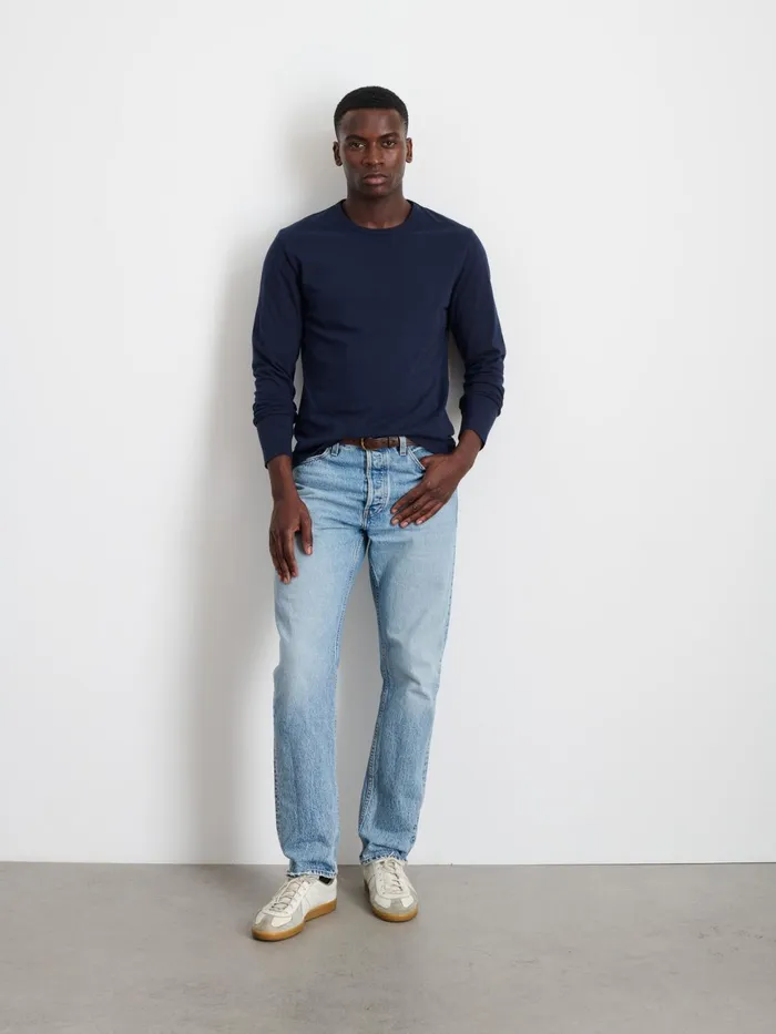Standard LongSleeve TShirt In Slub Cotton Navy Men Alex Mill Tees Polos