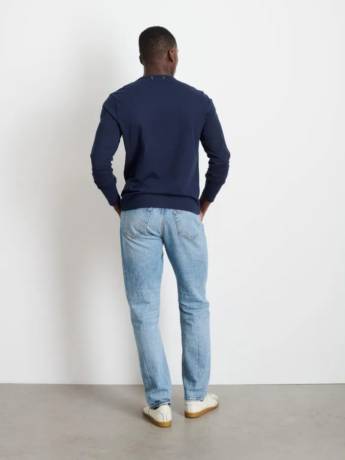 Standard LongSleeve TShirt In Slub Cotton Navy Men Alex Mill Tees Polos