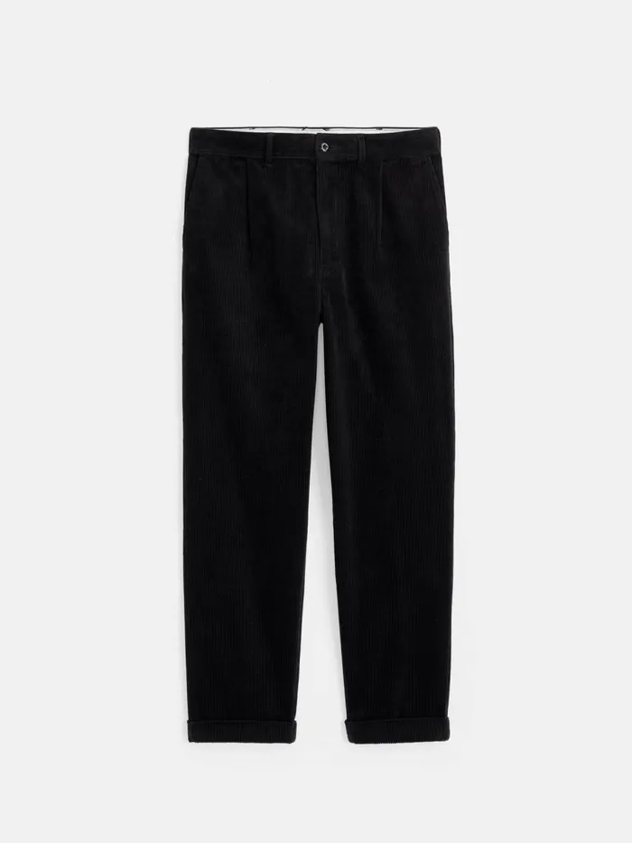 Standard Pleated Pant In Corduroy Black Men Alex Mill Pants