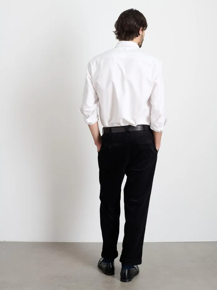 Standard Pleated Pant In Corduroy Black Men Alex Mill Pants