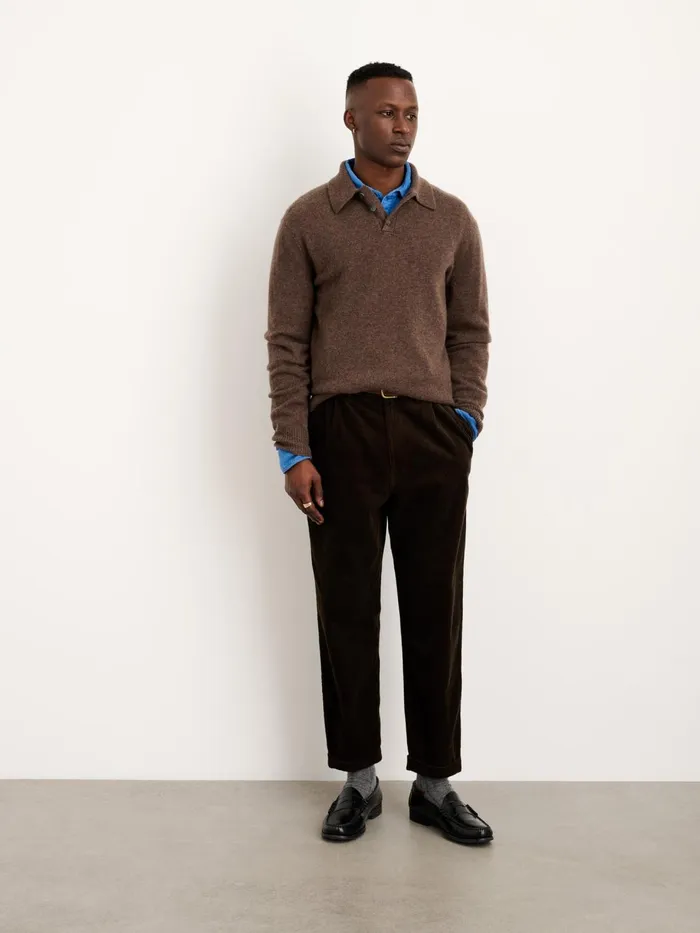 Standard Pleated Pant In Corduroy Chocolate Men Alex Mill Pants