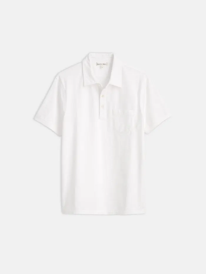 Standard Slub Cotton Polo White Men Alex Mill Tees Polos