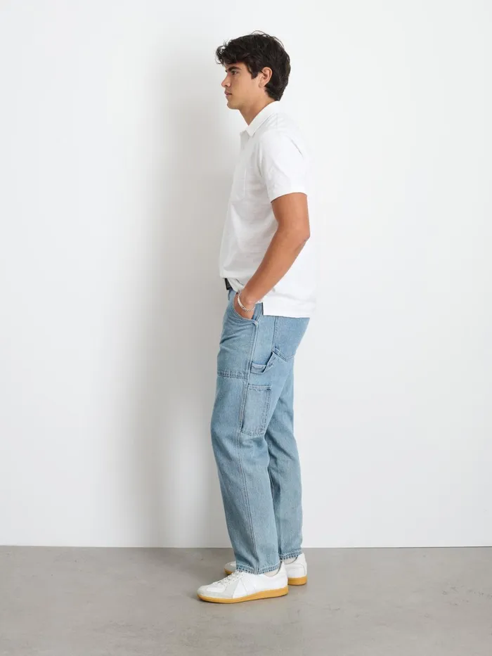 Standard Slub Cotton Polo White Men Alex Mill Tees Polos