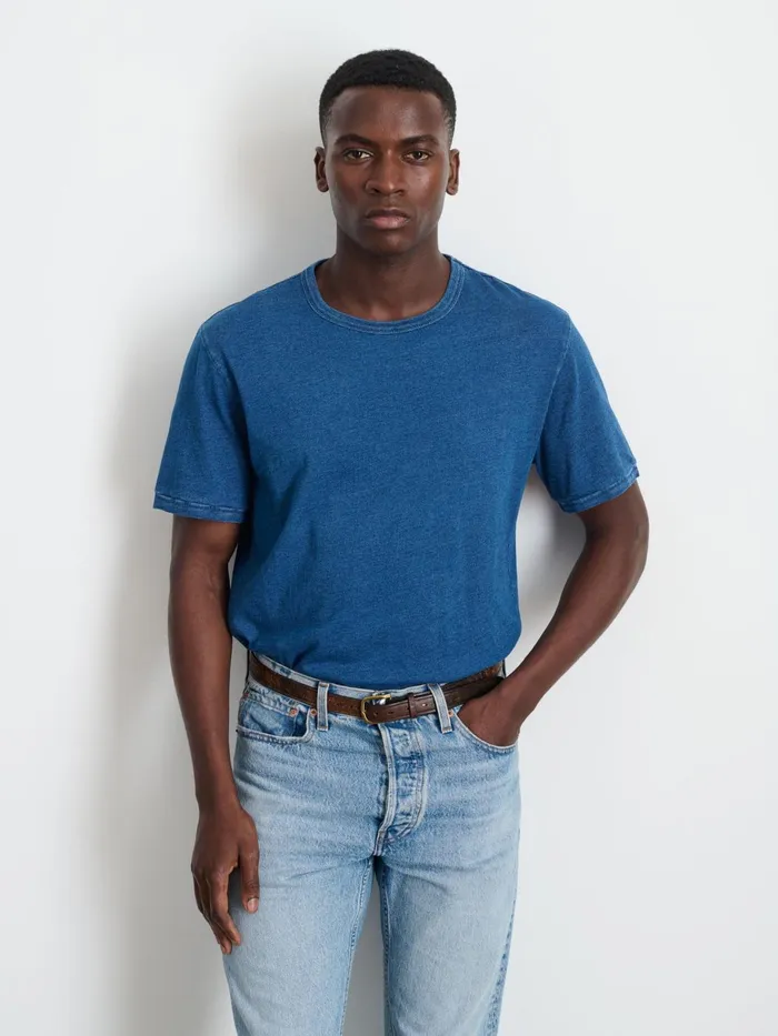 Standard TShirt In Indigo Slub Cotton Men Alex Mill Tees Polos