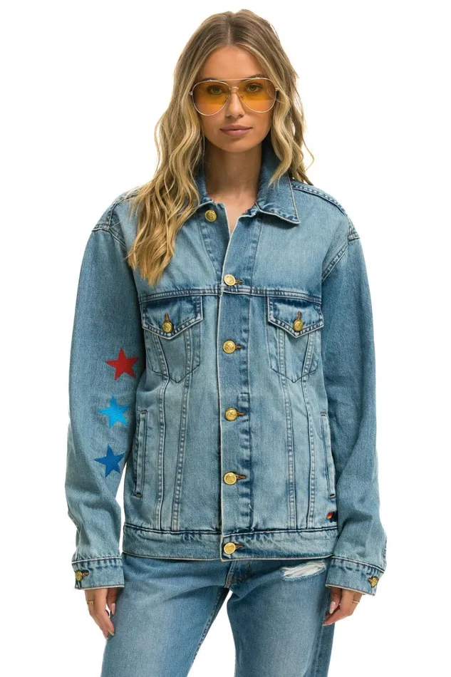 STOKED OVERSIZED CONCERT DENIM JACKET 8211 VINTAGE Women Aviator Nation Denim