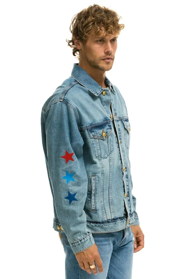 STOKED OVERSIZED CONCERT DENIM JACKET 8211 VINTAGE WomenMen Aviator Nation Denim Jackets