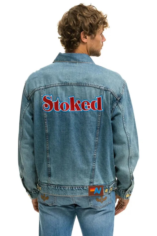STOKED OVERSIZED CONCERT DENIM JACKET 8211 VINTAGE WomenMen Aviator Nation Denim Jackets