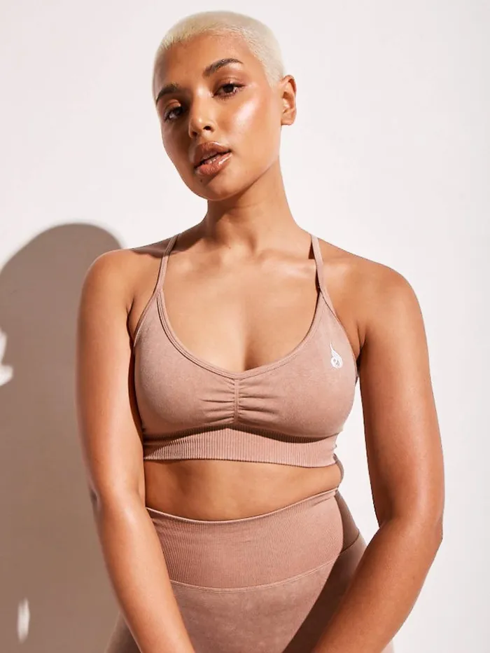 Stonewash Seamless Sports Bra 8211 Tan Stonewash Women Ryderwear Sports Bras