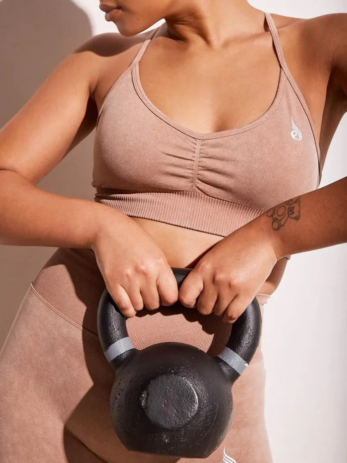Stonewash Seamless Sports Bra 8211 Tan Stonewash Women Ryderwear Sports Bras