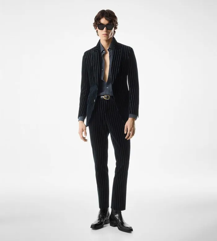 Suits Men TOM FORD EMBOSSED VELVET DYLLAN JACKET Navy