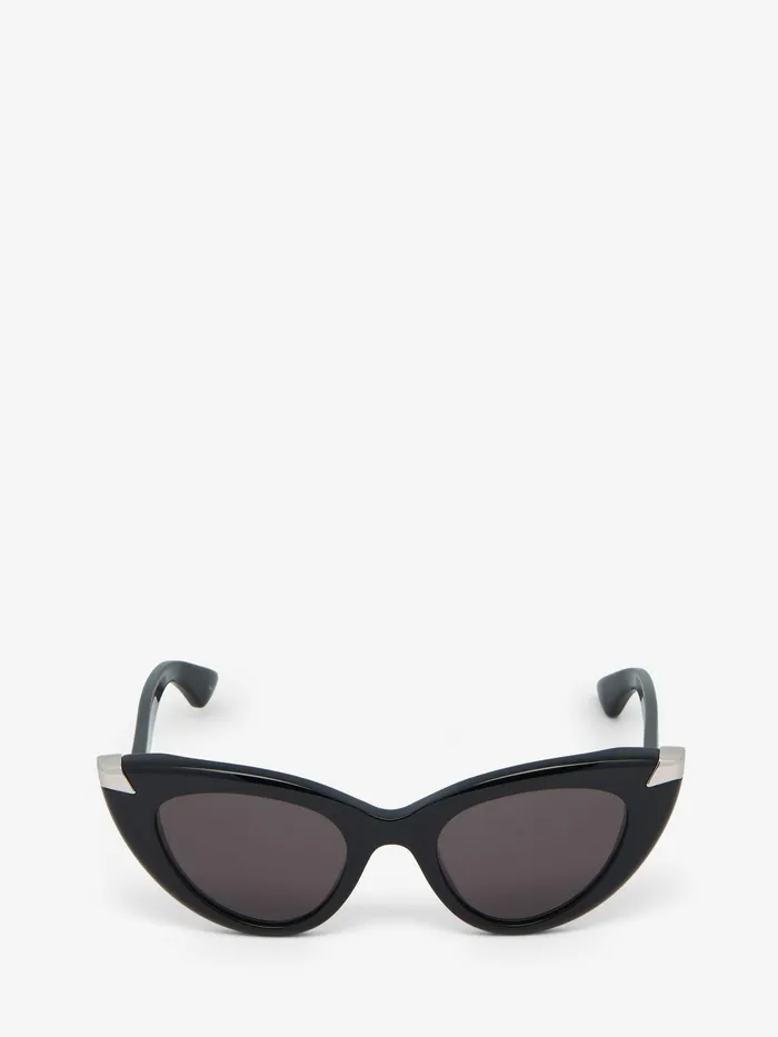 Sunglasses Women Alexander McQueen Punk Rivet CatEye Sunglasses Blacksmoke