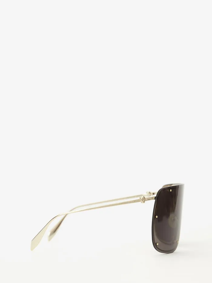 Sunglasses WomenMen Alexander McQueen Skull Mask Sunglasses Gold