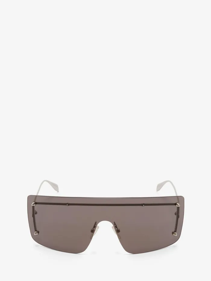 Sunglasses WomenMen Alexander McQueen Spike Studs Mask Sunglasses Smokesilver