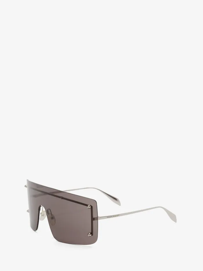 Sunglasses WomenMen Alexander McQueen Spike Studs Mask Sunglasses Smokesilver Sunglasses WomenMen Alexander McQueen Spike Studs Mask Sunglasses Smokesilver