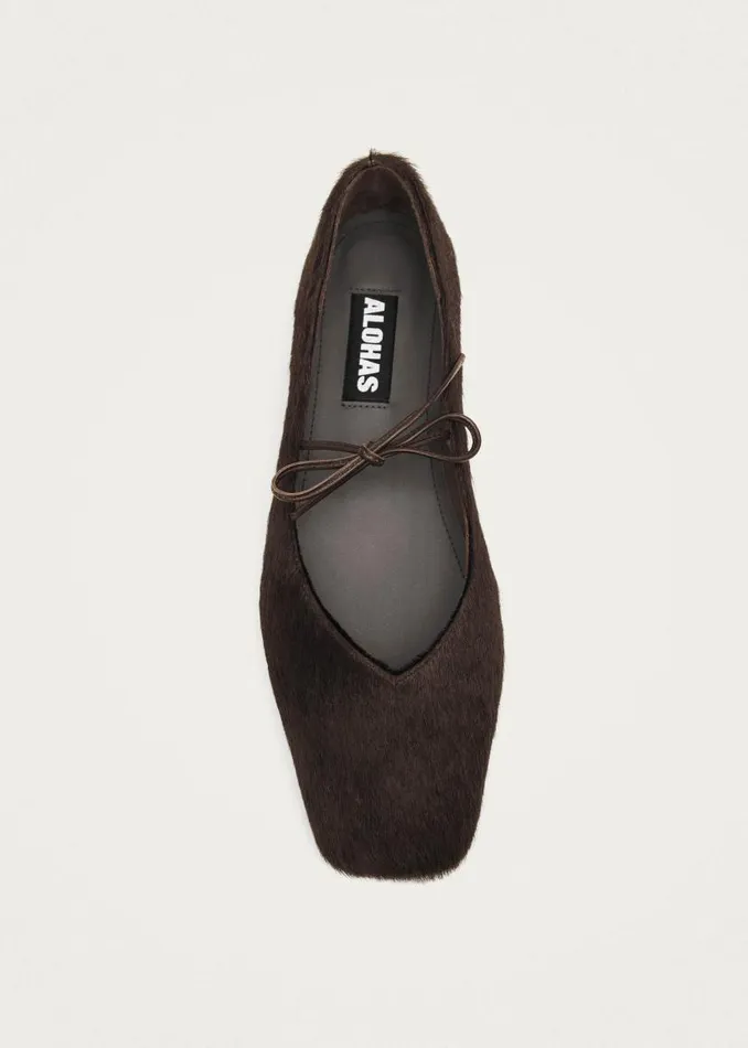 Sway Soft Brown Leather Ballet Flats Women ALOHAS Ballet Flats