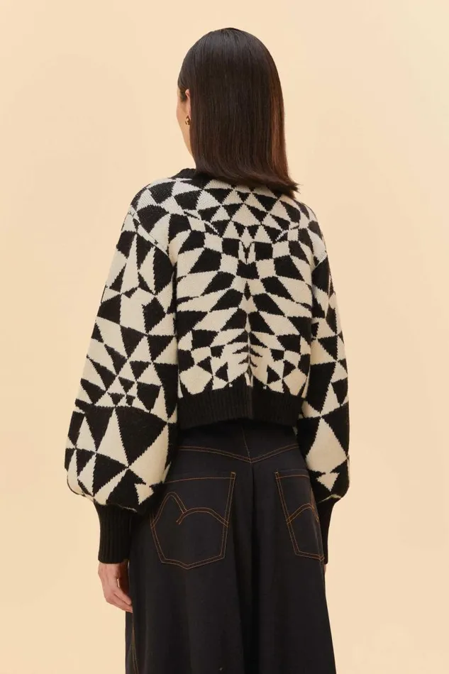 Sweaters and Sweatshirts Women FARM Rio Black Heart Deco Knit Sweater Sweaters and Sweatshirts Women FARM Rio Black Heart Deco Knit Sweater