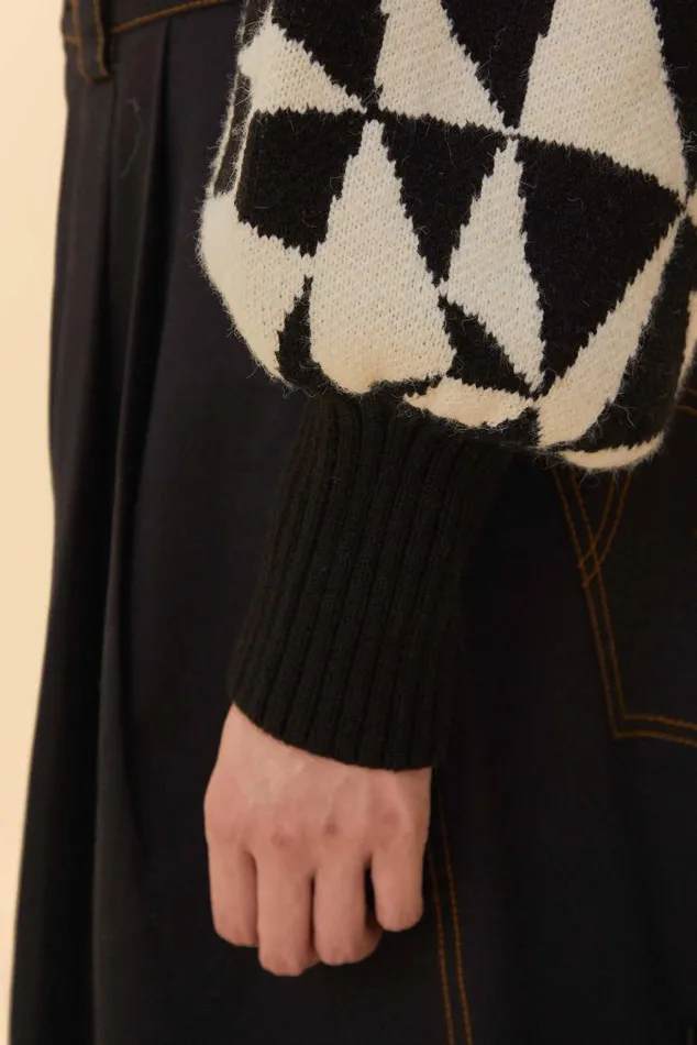 Sweaters and Sweatshirts Women FARM Rio Black Heart Deco Knit Sweater Sweaters and Sweatshirts Women FARM Rio Black Heart Deco Knit Sweater