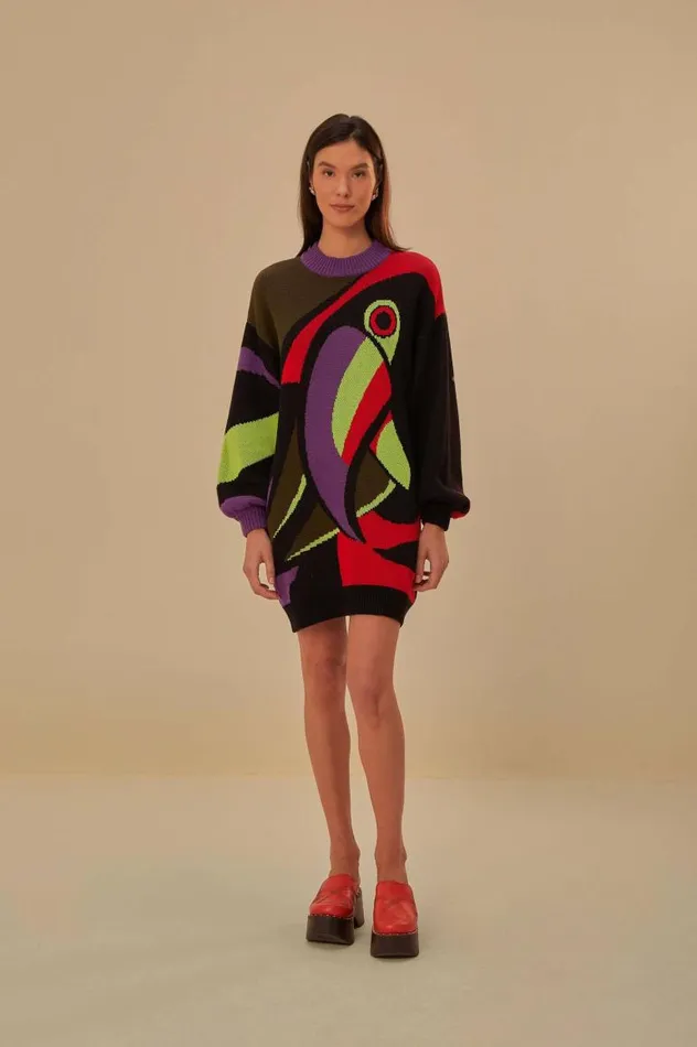 Sweaters and Sweatshirts Women FARM Rio Tucano Kambo Knit Sweaterdress