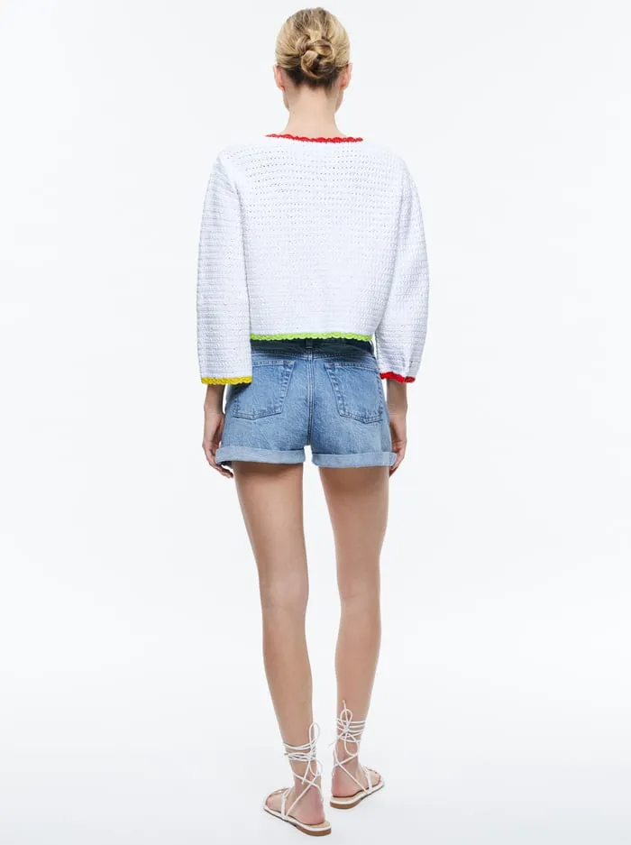 Sweaters Women Alice Olivia Anderson Tie Front Cardigan Soft White Multi