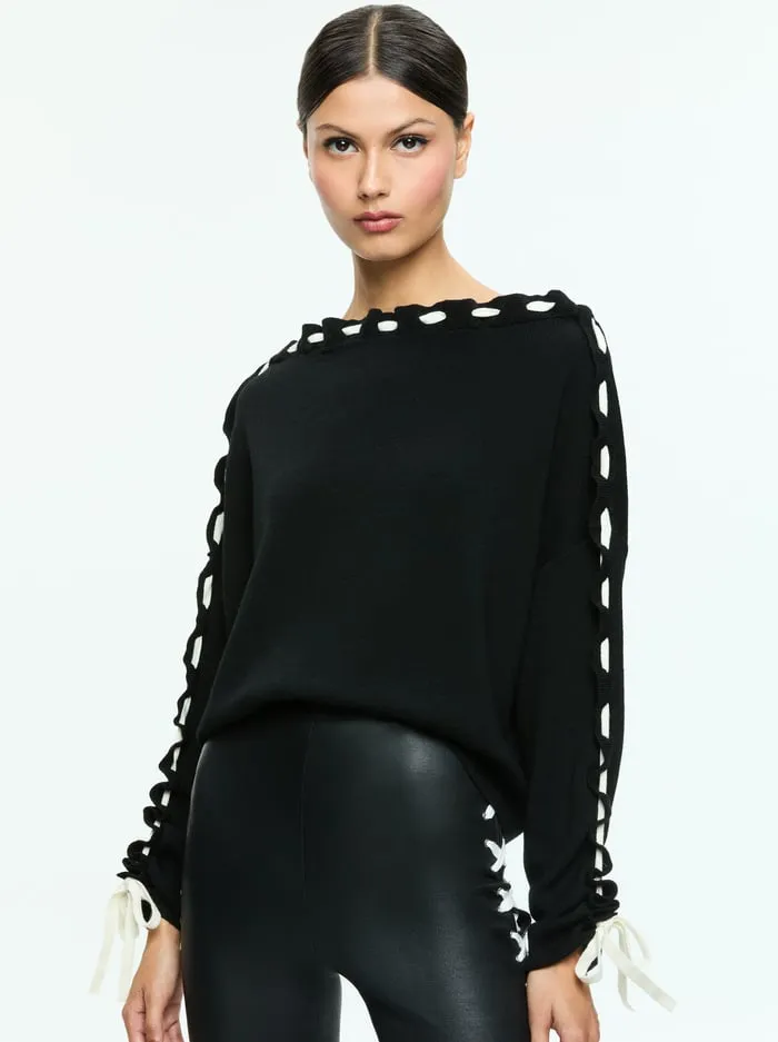 Sweaters Women Alice Olivia Calandra Pullover Blackecru