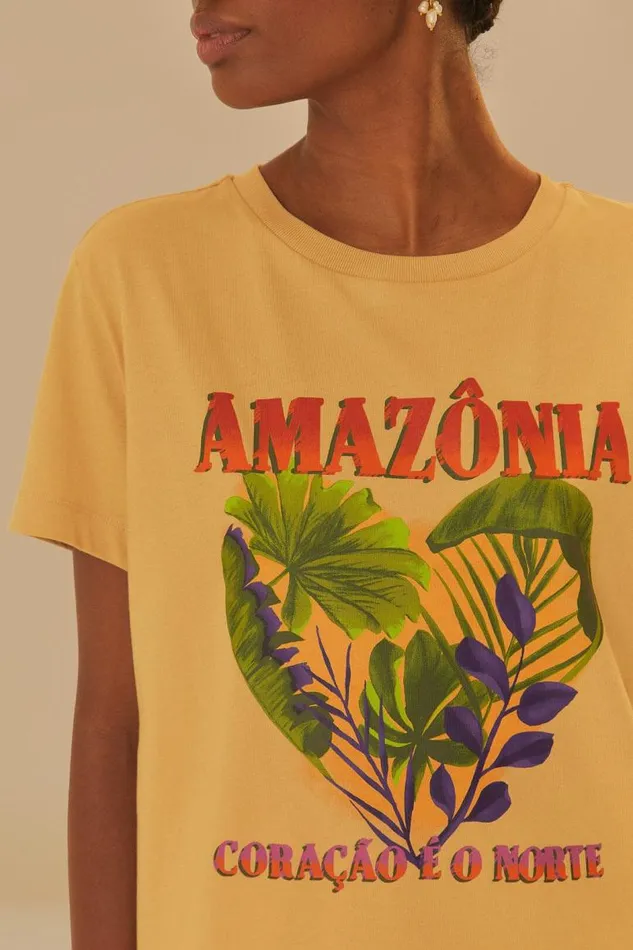 Tshirts Women FARM Rio Amazonia Coracao E O Norte Fit TShirt Tshirts Women FARM Rio Amazonia Coracao E O Norte Fit TShirt