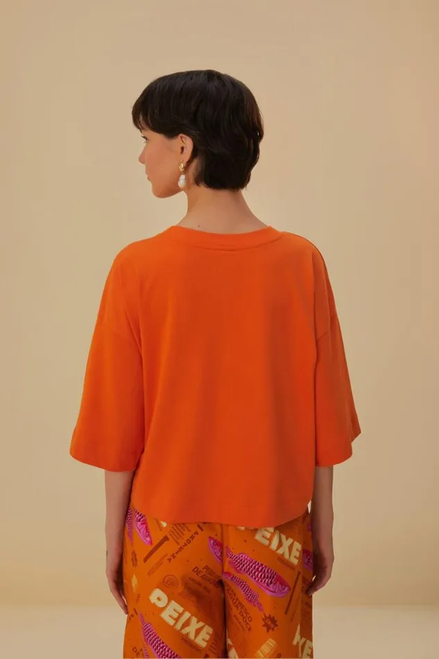 Tshirts Women FARM Rio Orange Farm Rio Organic Cotton TShirt