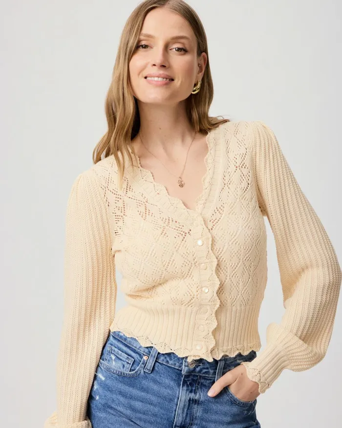 Tatiana Cardigan 8211 Ecru Women PAIGE Sweaters and Sweatshirts