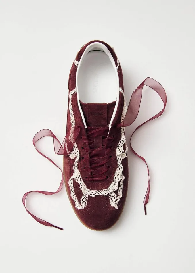 Tb490 Crochet Burgundy Leather Sneakers Women ALOHAS Sneakers