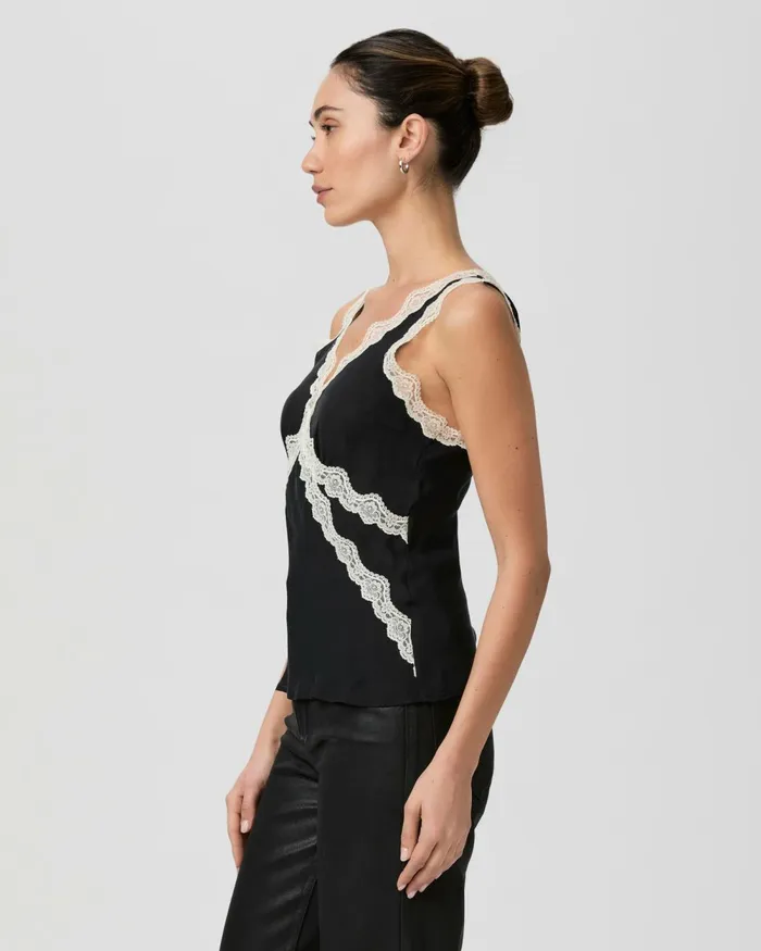 Terezia Top 8211 Black Silk Women PAIGE Tops and Blouses Terezia Top 8211 Black Silk Women PAIGE Tops and Blouses