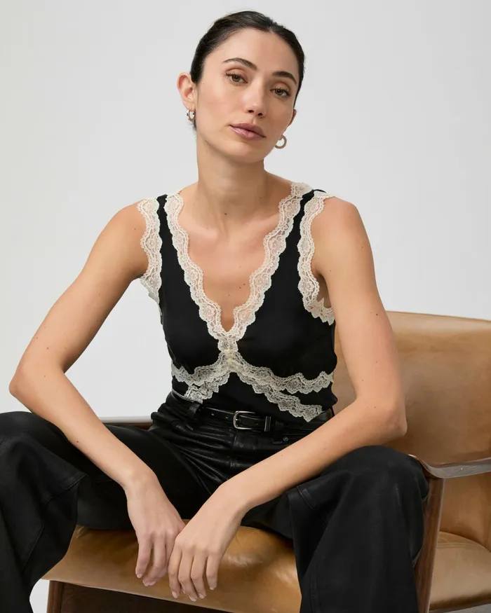 Terezia Top 8211 Black Silk Women PAIGE Tops and Blouses Terezia Top 8211 Black Silk Women PAIGE Tops and Blouses