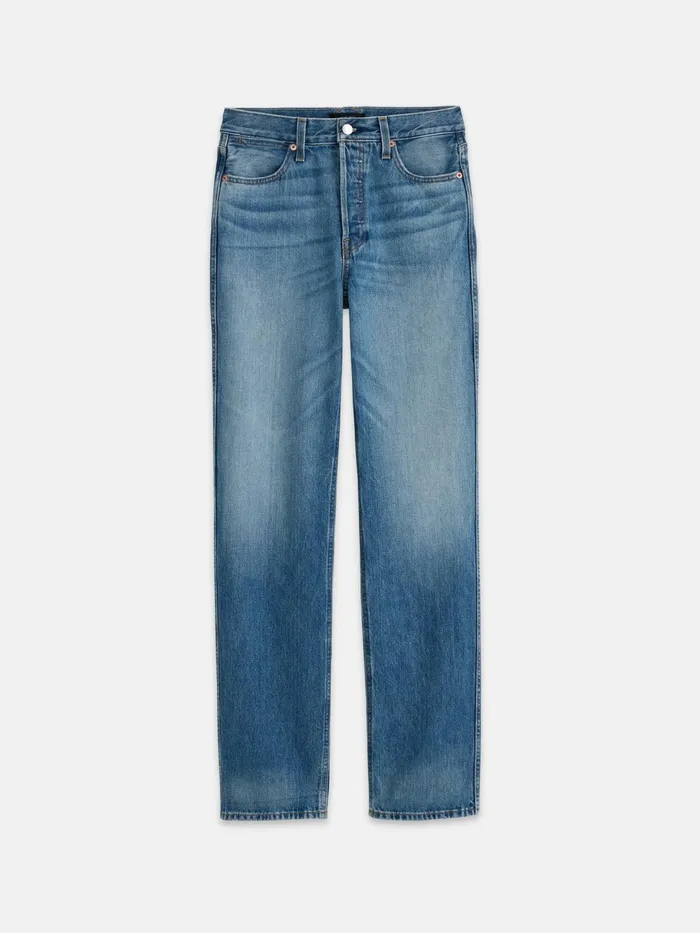 The Carla High Rise Straight Vintage Medium Indigo Women Alex Mill Pants