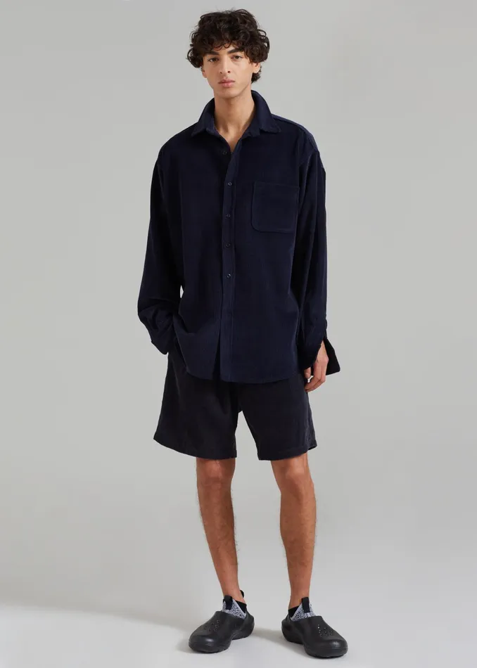 The Frankie Shop Bottoms Men Camden Corduroy Shorts 8211 Navy