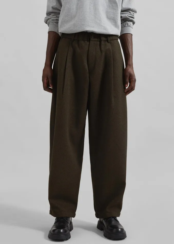 The Frankie Shop Bottoms Men Felix Trousers 8211 Dark Olive
