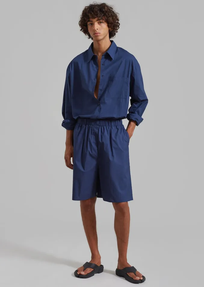 The Frankie Shop Bottoms Men Matthias Boxer Bermuda Shorts 8211 Navy
