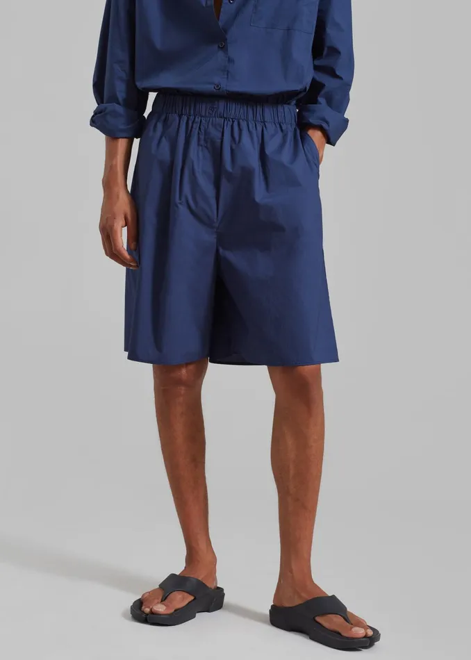 The Frankie Shop Bottoms Men Matthias Boxer Bermuda Shorts 8211 Navy